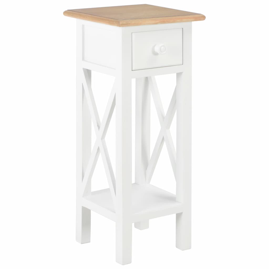 Elegant Wooden Side Table in White