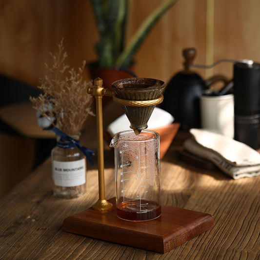 Hand Brewed Coffee Travel Rack - Filter Cup Support with Solid Wood Base