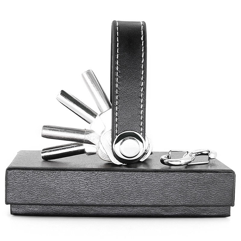 EDC Leather and Stainless Steel Key Holder - Variable Colours