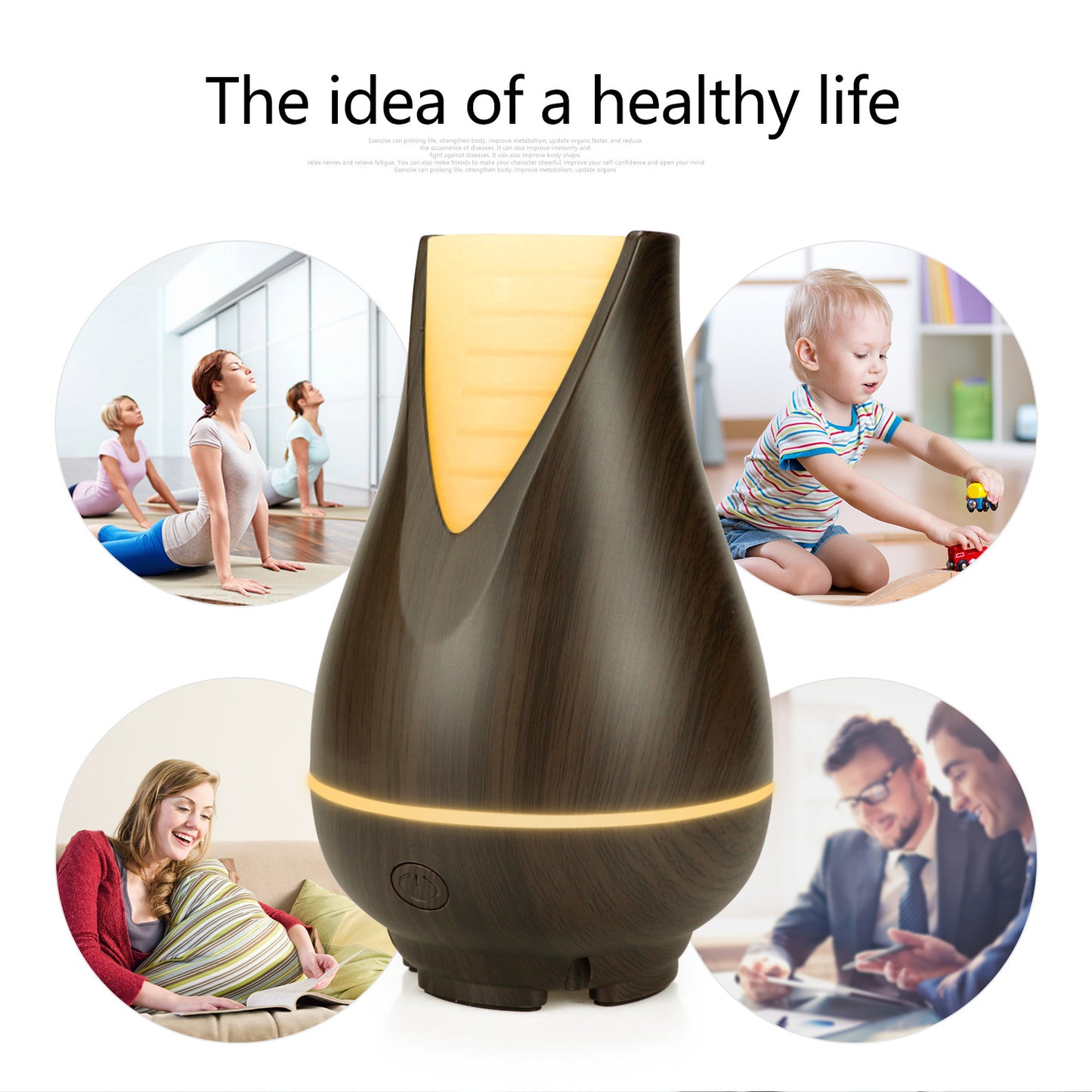 Vase Design Aroma Therapy Diffuser - Wood Grain