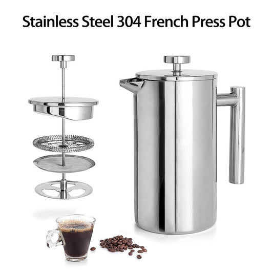 Stainless Steel French Press - Double Layered - Various Sizes