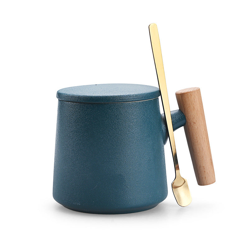 Ceramic Coffee Mug Set With Lid and Spoon - Various Sets