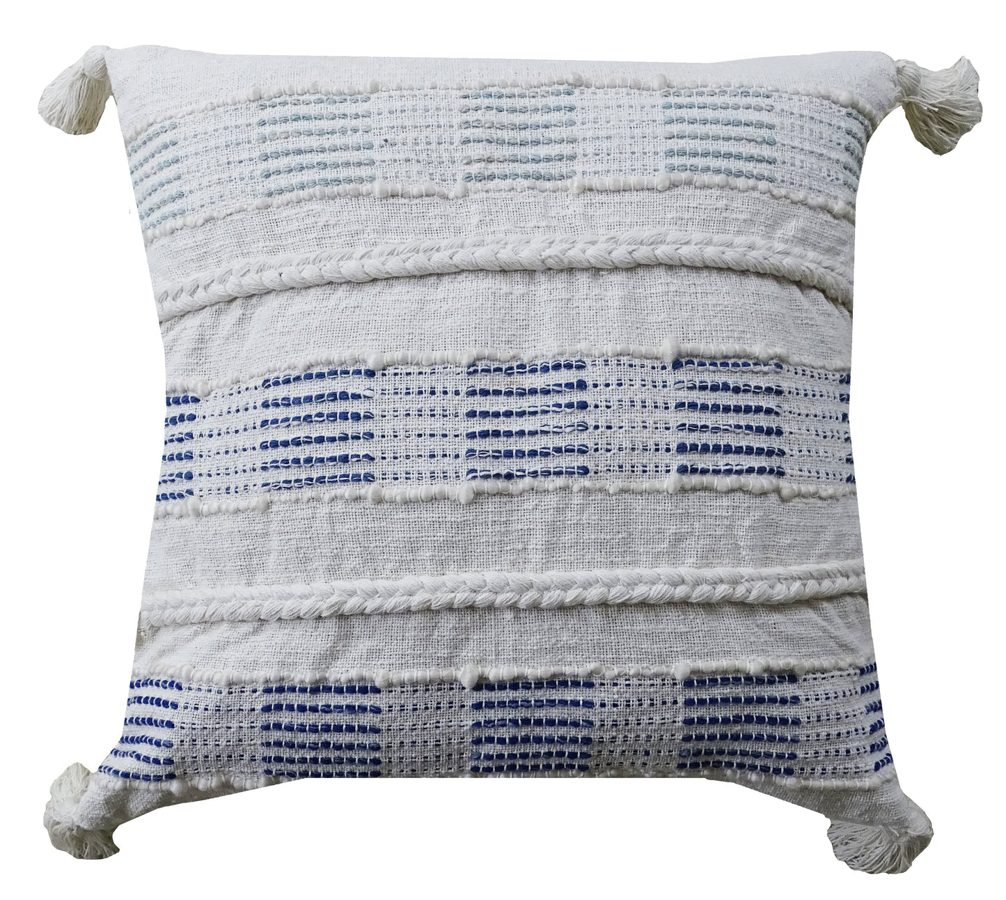 Casual Beach Style Throw Pillow - Blue & White