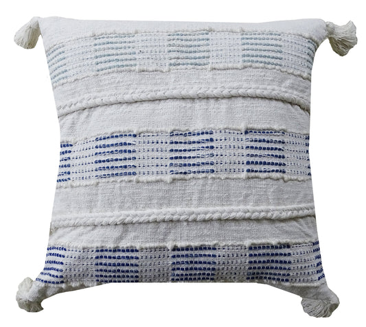 Casual Beach Style Throw Pillow - Blue & White