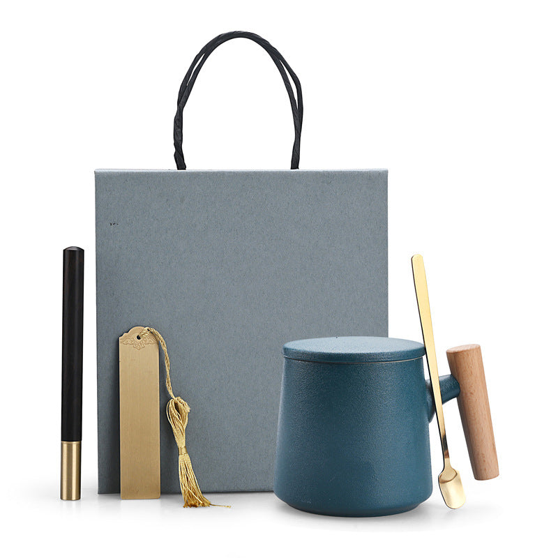 Ceramic Coffee Mug Set With Lid and Spoon - Various Sets