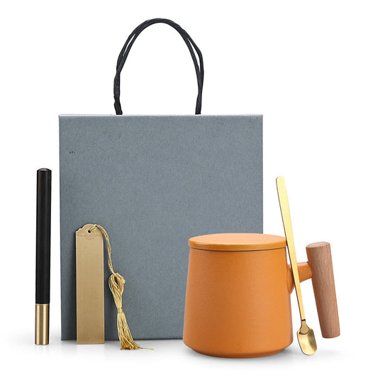 Ceramic Coffee Mug Set With Lid and Spoon - Various Sets