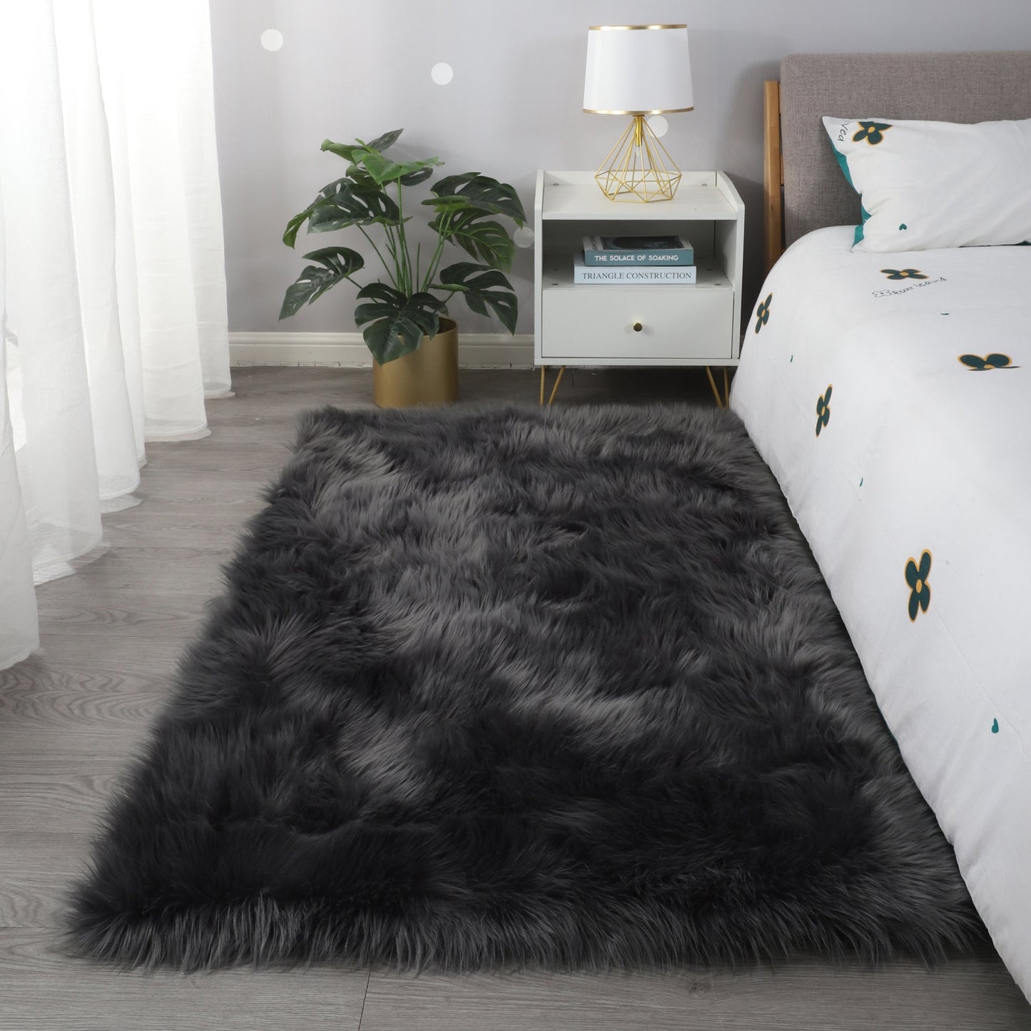 Ultra Soft Fluffy Faux Fur Area Rug - 3 Sizes