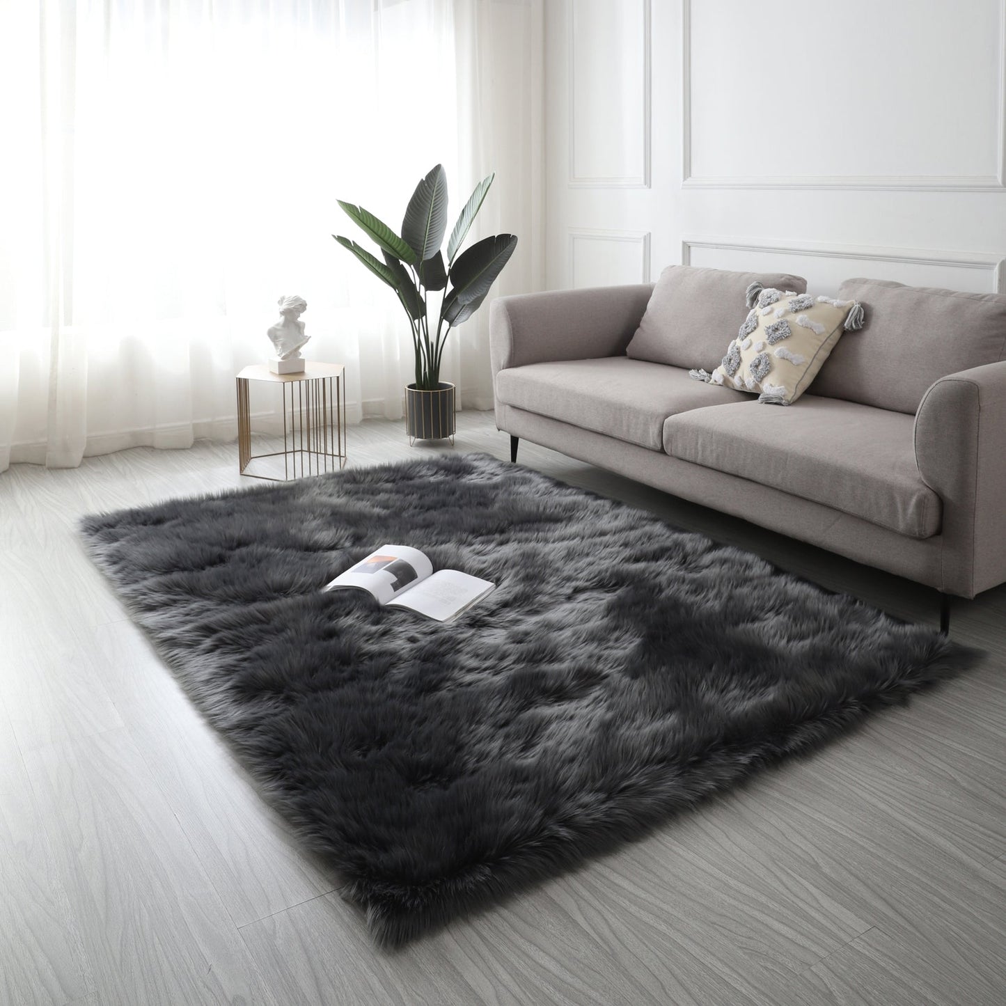 Ultra Soft Fluffy Faux Fur Area Rug - 3 Sizes