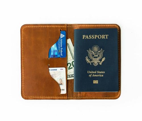 Handcrafted Leather Passport Wallet - Made in USA