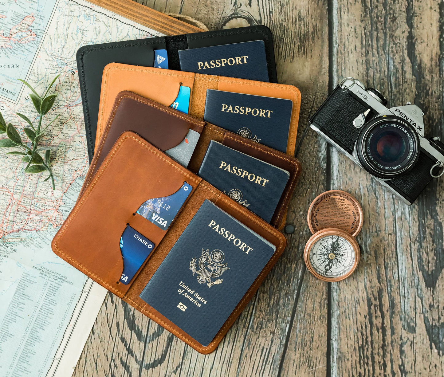 Handcrafted Leather Passport Wallet - Made in USA