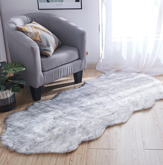 Luxury Faux Fur Decorative Rug 32" x 71" - Dark Grey