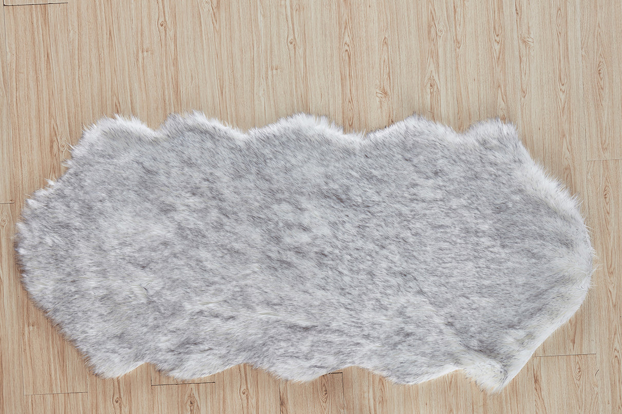 Luxury Faux Fur Decorative Rug 32" x 71" - Dark Grey