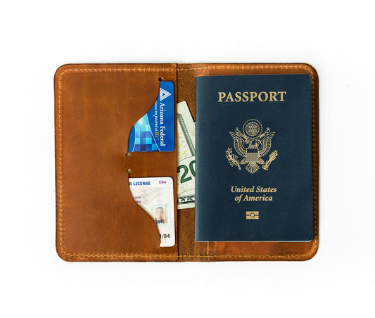 Handcrafted Leather Passport Wallet - Made in USA