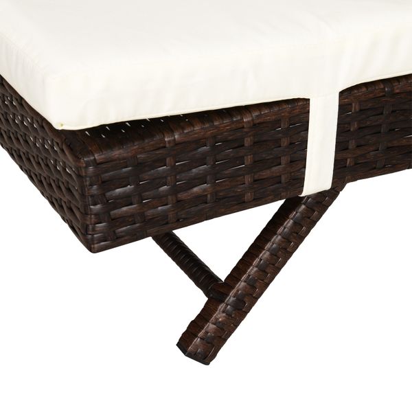 Adjustable Patio or Pool Wicker Chaise Lounge - Rattan