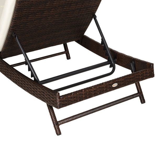 Adjustable Patio or Pool Wicker Chaise Lounge - Rattan