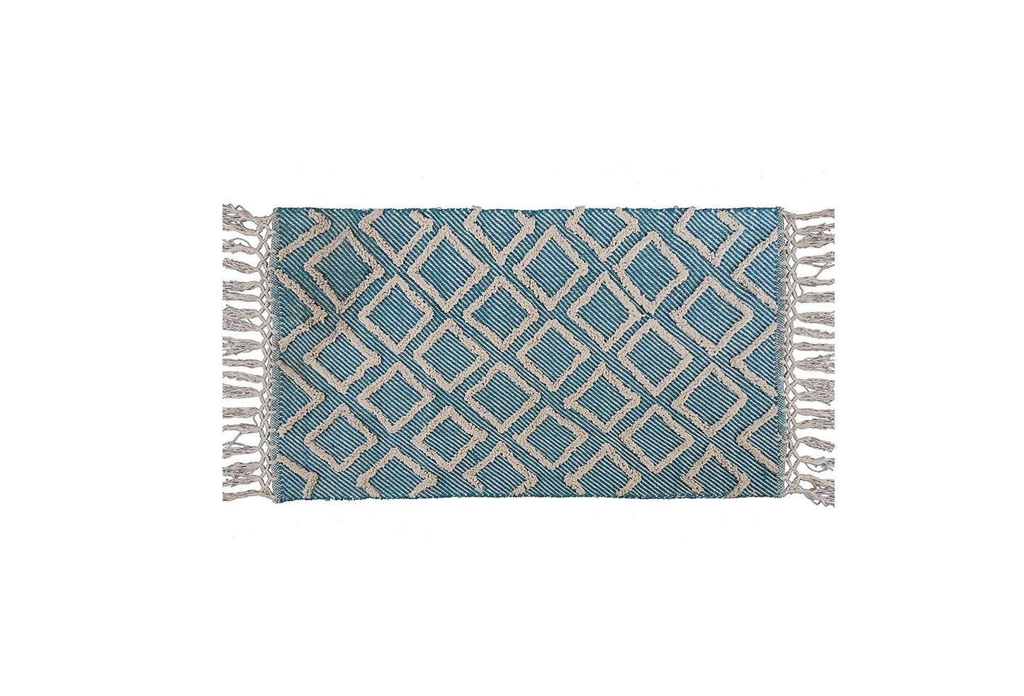 Accent Rug - Sky Blue Diamond Pattern - 25" x 45"